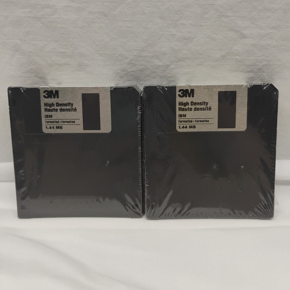 3M High Density Diskette 2X Five Pack Plastic Seal Vintage 3.5"‎ Floppy Disc
